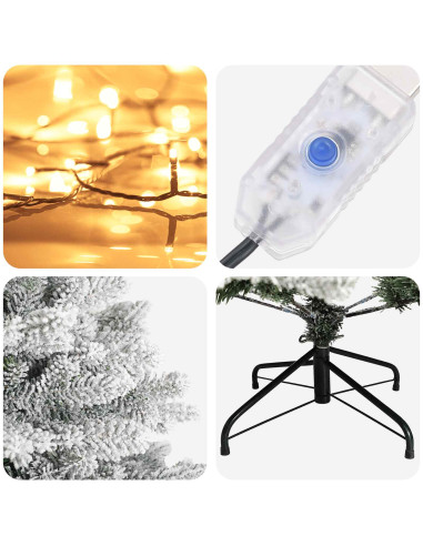 Albero di Natale Artificiale con Rami Pieghevoli 180 cm 300 LED