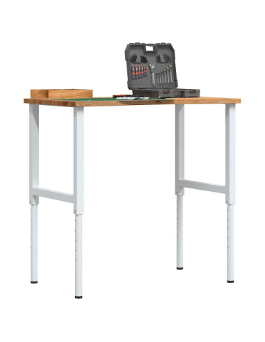 Banco Lavoro Marrone Chiaro 100x60x(71,5-98) cm Legno di Rovere