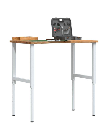 Banco Lavoro Marrone Chiaro 100x60x(71,5-98) cm Legno di Rovere