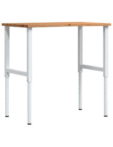 Banco Lavoro Marrone Chiaro 100x60x(71,5-98) cm Legno di Rovere