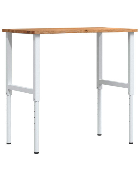 Banco Lavoro Marrone Chiaro 100x60x(71,5-98) cm Legno di Rovere