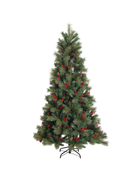 Albero di Natale Artificiale con Rami Pieghevoli 150 cm 150 LED