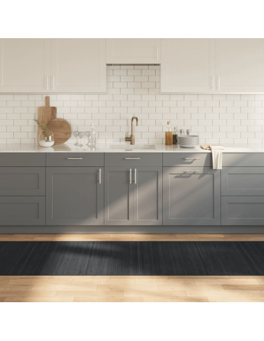 Tappeto Rettangolare Grigio 80x400 cm in Bambù