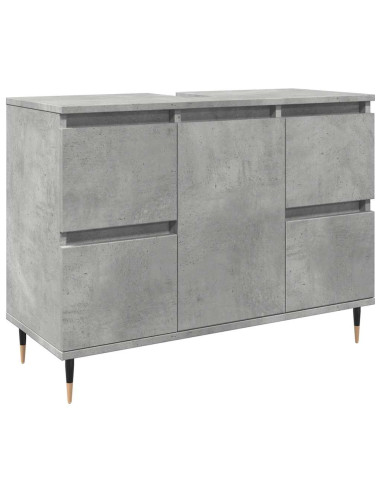 Armadietto da Bagno Grigio Cemento 80x33x60cm Legno Multistrato
