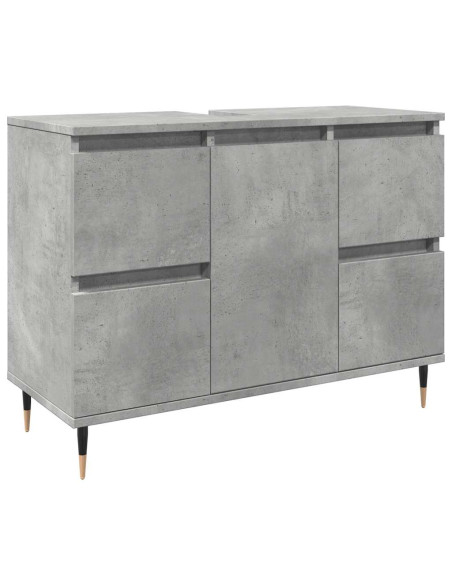 Armadietto da Bagno Grigio Cemento 80x33x60cm Legno Multistrato