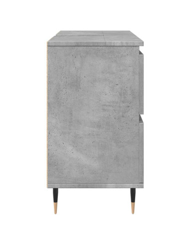 Armadietto da Bagno Grigio Cemento 80x33x60cm Legno Multistrato