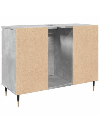 Armadietto da Bagno Grigio Cemento 80x33x60cm Legno Multistrato