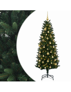 Albero di Natale Artificiale con Palline 120 cm 150 LED
