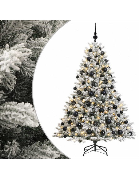 Albero di Natale artificiale con palline 240 cm 300 LED