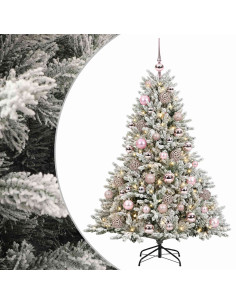 Albero di Natale artificiale con palline 120 cm 150 LED
