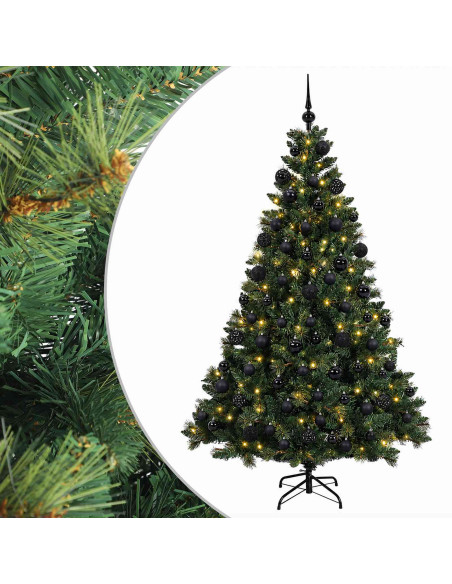 Albero di Natale Artificiale con Palline 240 cm 300 LED