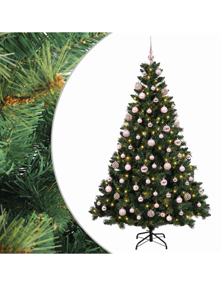 Albero di Natale Artificiale con Palline 240 cm 300 LED