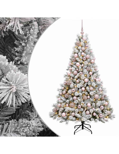 Albero di Natale Artificiale con Palline 180 cm 300 LED