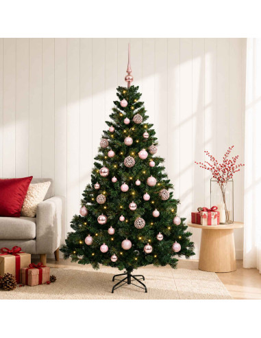 Albero di Natale Artificiale con Palline 150 cm 150 LED