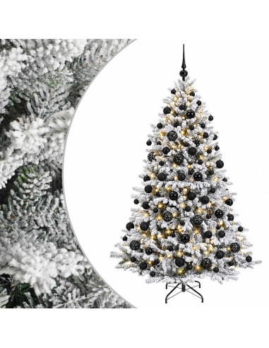 Albero di Natale artificiale con palline 180 cm 300 LED