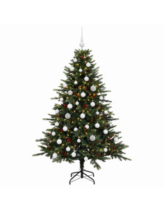 Albero di Natale artificiale con palline 150 cm 150 LED 2