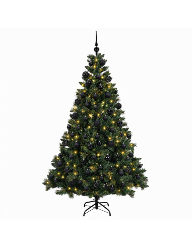 Albero di Natale Artificiale con Palline 180 cm 300 LED