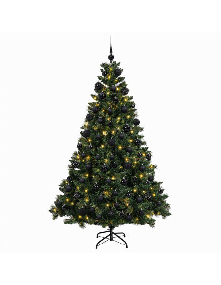 Albero di Natale Artificiale con Palline 180 cm 300 LED