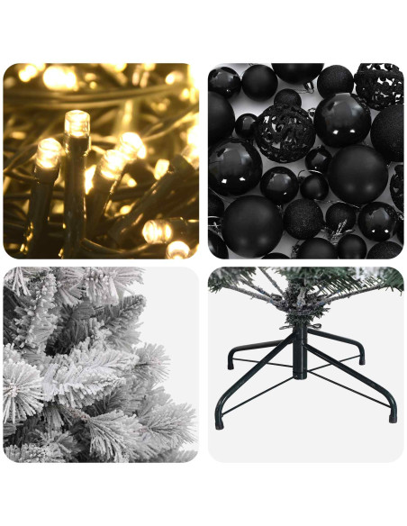 Albero di Natale Artificiale con Palline 180 cm 300 LED
