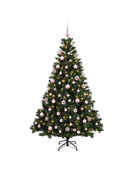 Albero di Natale Artificiale con Palline 180 cm 300 LED