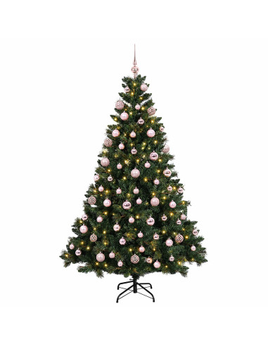 Albero di Natale Artificiale con Palline 180 cm 300 LED
