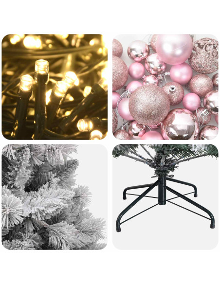 Albero di Natale Artificiale con Palline 240 cm 300 LED