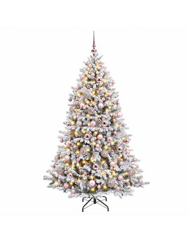 Albero di Natale Artificiale con Palline 180 cm 300 LED