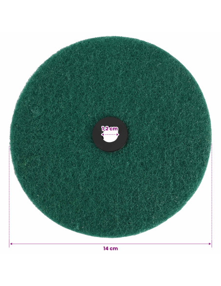 Lucidatrice per pavimenti 4 pz Ø 14 cm Verde Scuro Microfibra
