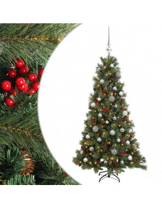 Albero di Natale artificiale con palline 150 cm 150 LED 2