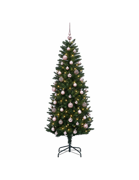 Albero di Natale Artificiale con Palline 120 cm 150 LED