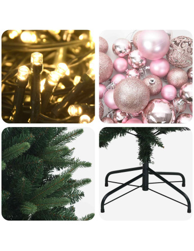 Albero di Natale Artificiale con Palline 120 cm 150 LED