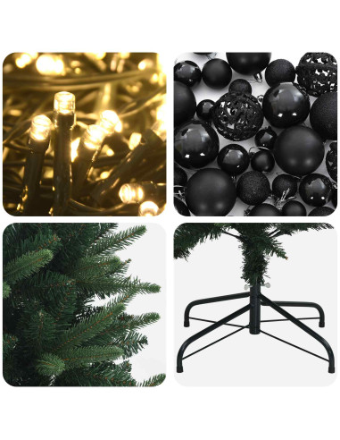 Albero di Natale Artificiale con Palline 210 cm 300 LED