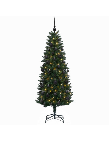 Albero di Natale Artificiale con Palline 120 cm 150 LED