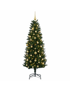 Albero di Natale Artificiale con Palline 120 cm 150 LED 2