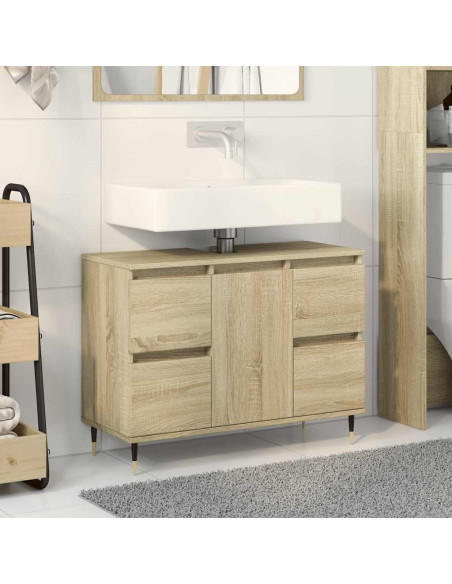 Mobile da Bagno Rovere Sonoma 80x33x60 cm in Legno Multistrato