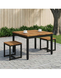 Tavolino da salotto Naturale e Nero 60 x 60,5 x 36 cm