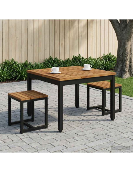 Tavolino da salotto Naturale e Nero 60 x 60,5 x 36 cm
