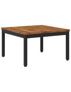 Tavolino da salotto Naturale e Nero 60 x 60,5 x 36 cm 2