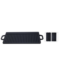 Piastra ghisa Bbq C85000340 double face liscia/rigata Nero