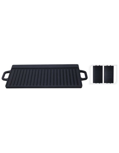 Piastra ghisa Bbq C85000340 double face liscia/rigata Nero