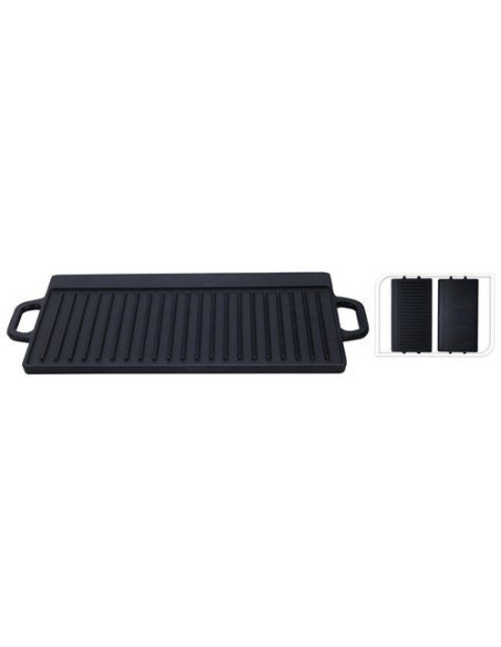 Piastra ghisa Bbq C85000340 double face liscia/rigata Nero