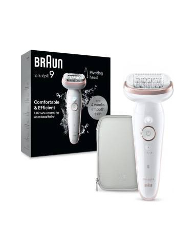 Braun Epilatore Elettrico Silk-pil 9 Wet & Dry SES9000 Bianco/Rosa