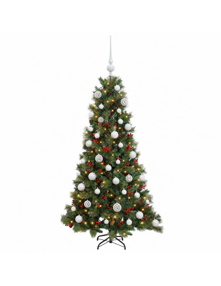 Albero di Natale artificiale con palline 150 cm 150 LED