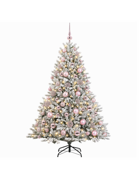 Albero di Natale artificiale con palline 240 cm 300 LED