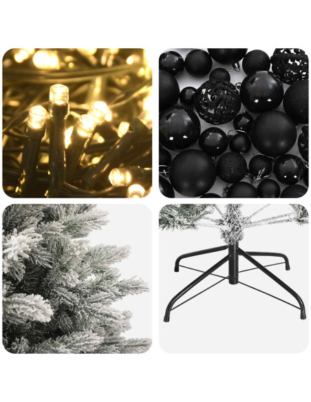 Albero di Natale artificiale con palline 240 cm 300 LED