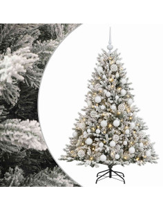 Albero di Natale artificiale con palline 120 cm 150 LED 2