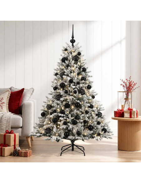Albero di Natale artificiale con palline 120 cm 150 LED