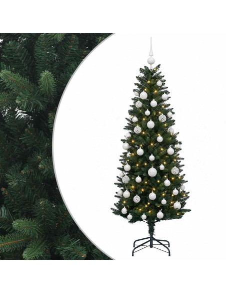 Albero di Natale Artificiale con Palline 120 cm 150 LED