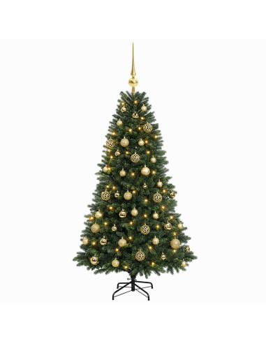 Albero di Natale Artificiale con Palline 120 cm 150 LED