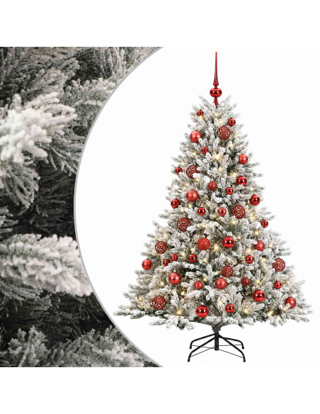 Albero di Natale artificiale con palline 120 cm 150 LED